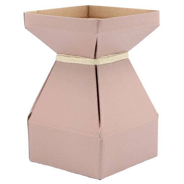 Vaz Medium Transportable Cardboard Vase with Liner in Vintage Mauve. Pack of 10. Carousel 1