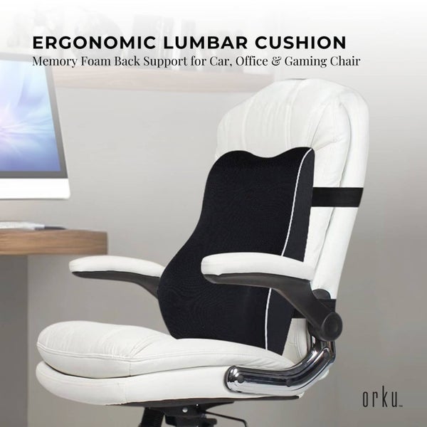 Orku Ergonomic Lumbar Cushion - Memory Foam Back Support Car Office Gaming Chair Carousel 2