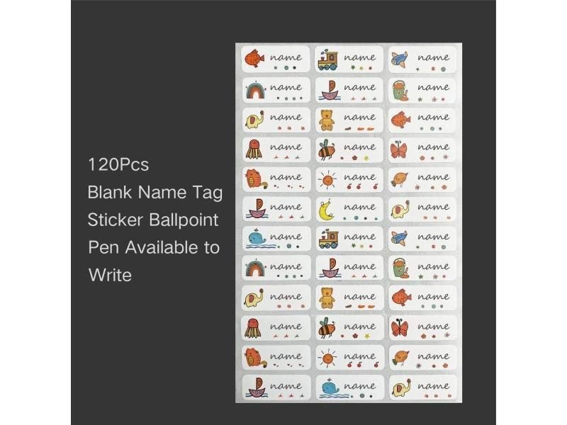 120Pcs Blank Name Tag Sticker Customize Stickers Labels Children School Carousel 1