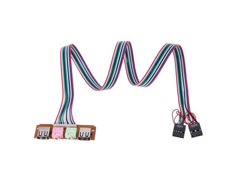 2 USB 2.0 PC Computer Case Front Panel USB Audio Jacks Port Desktop PC USB Carousel 1