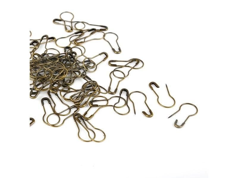 100Pcs Cucurbit Pear Shaped Metal Safety Pin Carousel 1