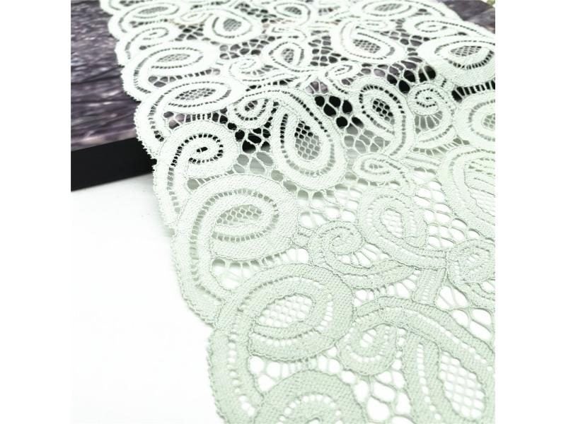 3y/lot 7 1/2 Inch 19cm Light Green With Foil Elastic Lace Trim With Shimmer Carousel 1