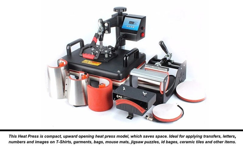 Heat Press Machine 8 in 1 Sublimation Printing 38×30cm Carousel 8