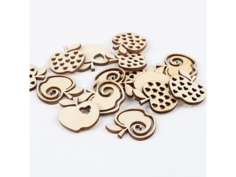 Natual Wooden Apple Pattern Scrapbooking Art Collection Craft For Handmade Carousel 1
