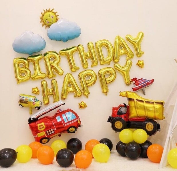 Fire Truck Party Balloons Package Birthday Party Decoration Carousel 1