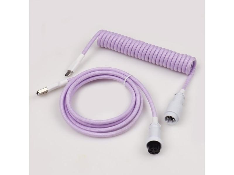 LANO Custom Paracord Coiled Mechanical Keyboard Type C Data Spring Cable GX16 Carousel 1