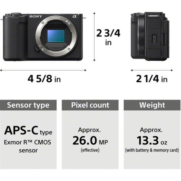 Sony ZV-E10 II Mirrorless Camera with 16-50mm Lens - Black 26MP APS-C Exmor R Carousel 6