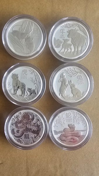 perth mint lunar series iii 2oz set. .9999 silver bullion coins Carousel 1