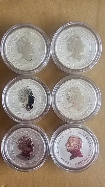 perth mint lunar series iii 2oz set. .9999 silver bullion coins Carousel 2