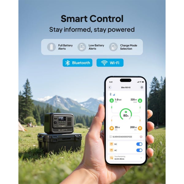 Bluetti Premium 100 v2 Portable Power Station 1024WH 2* AC 1000W, 1* USB-C 100W, Carousel 8