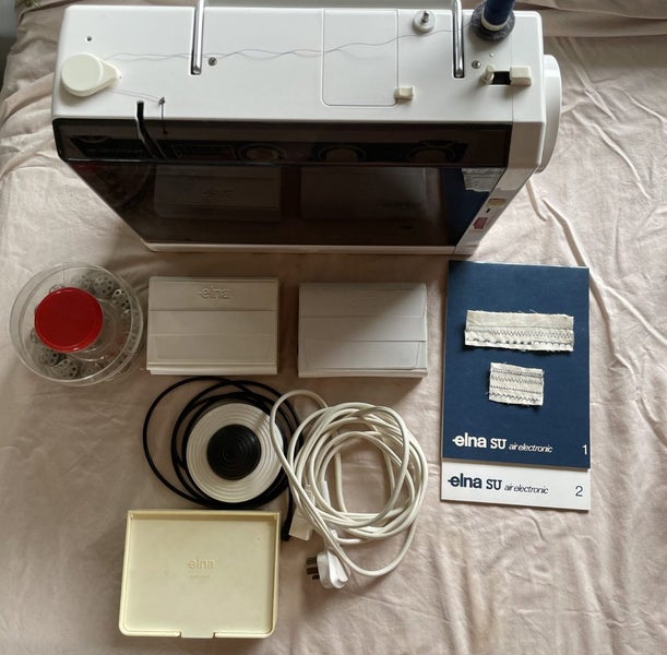 Elna Air Electronic SU Sewing Machine – Swiss Made, Complete, V Good Condition Carousel 15