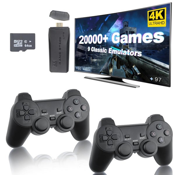 NZ Stock M8 Retro Game Stick 9 Emulators 20000+ Games 4K HDMI with 2X Controller Carousel 1