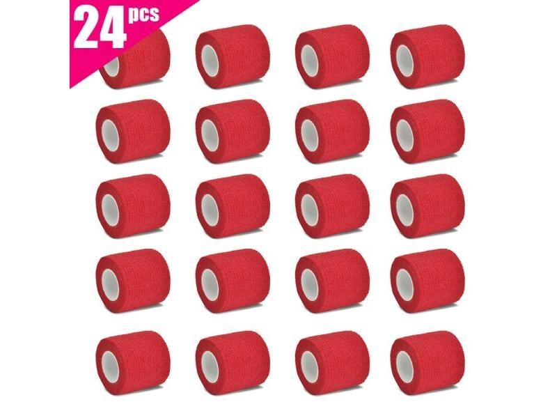 6/12Rollers Black 5*450cm Disposable Cohesive Tattoo Grip Tape Wrap Elastic Carousel 1
