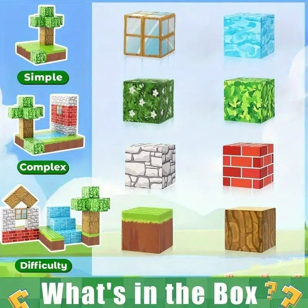 100 PCS Magnetic Cube Block Set Construction Toy Carousel 10