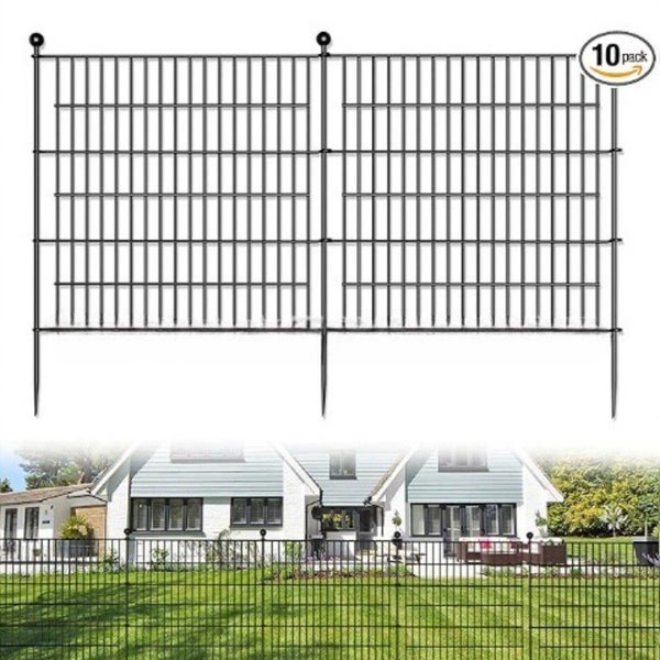 10 Pack Metal Garden Barrier Fence 80×69cm Panels Decorative Garden Border Carousel 1