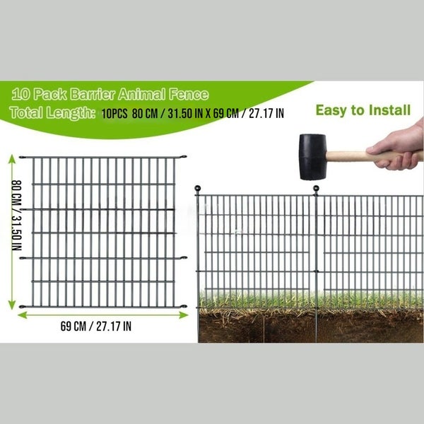 10 Pack Metal Garden Barrier Fence 80×69cm Panels Decorative Garden Border Carousel 7
