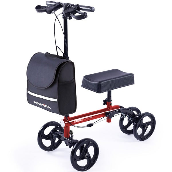 Equipmed Knee Scooter Walker Dual Brakes Bag Broken Leg Ankle Foot Mobility Crut Carousel 8