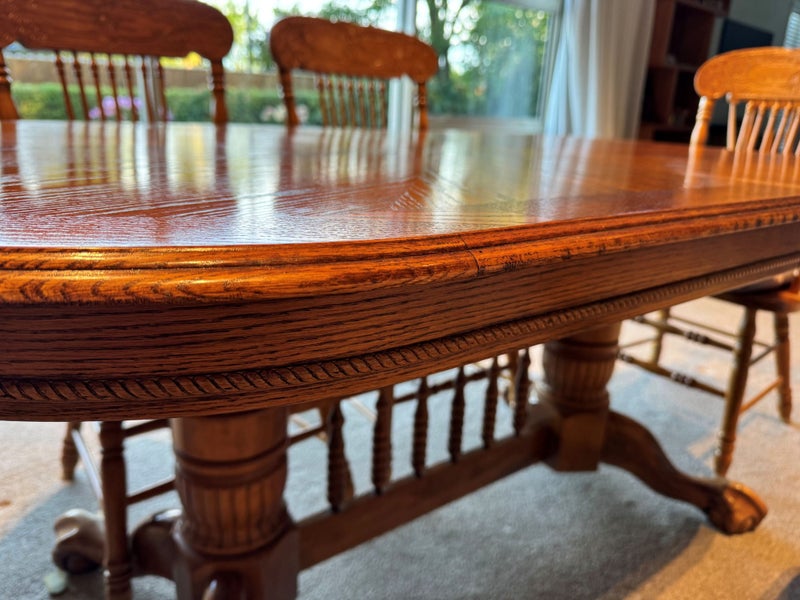 Exquisite Solid English Oak Dining Expandable Dining Table set64194329565313111