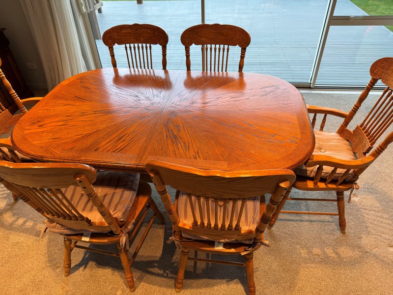 Exquisite Solid English Oak Dining Expandable Dining Table set64194329565313110