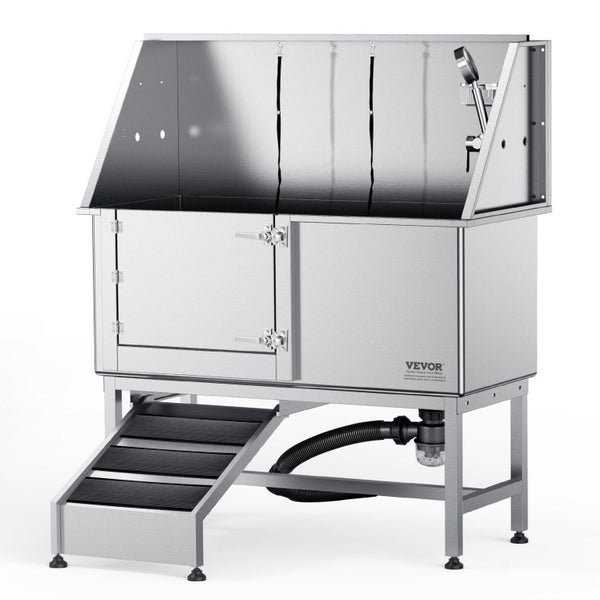 1.57M Pet Dog Bathing Station W / Ramp Professional Stainless Steel Dog Groom... Carousel 1