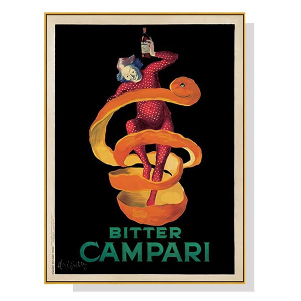 Wall Art 100Cmx150Cm Bitter Campari Gold Frame Canvas Carousel 1
