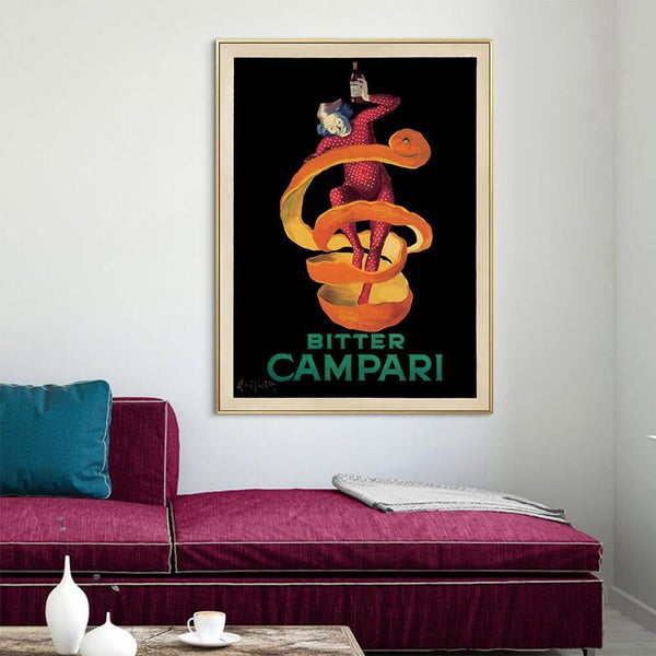 Wall Art 100Cmx150Cm Bitter Campari Gold Frame Canvas Carousel 2