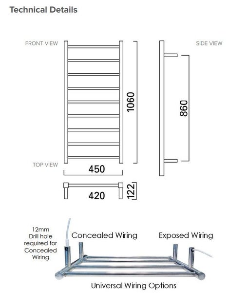 QUADRO SQUARE LADDER 9 BAR 1060x450 - CHROME Carousel 2