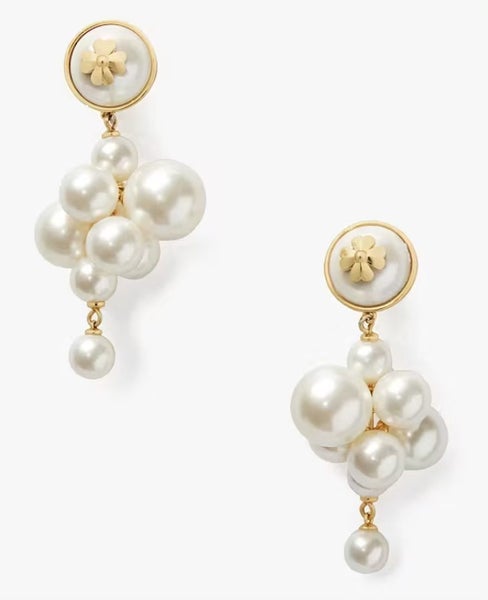 Kate Spade opulent pearl cluster earrings - brand new - Carousel 11
