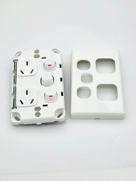 NPE Double Power Point Vertical 10A Extra Switch Carousel 1