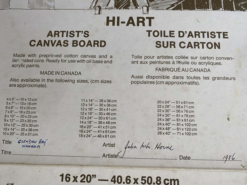 BEAUTIFUL SERENE VINTAGE 1986 ORGINAL HAND PAINTING GLENHU BAY WANAKA NZ J HORNE Carousel 8