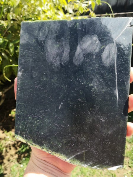 Pounamu greenstone carving big dark Translucent Tiki slab Carousel 2