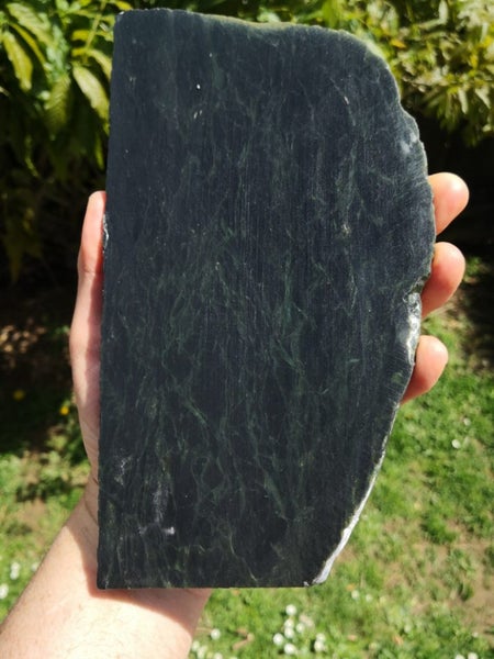 Pounamu greenstone carving big dark Translucent Tiki slab Carousel 2