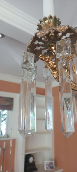 Mercury Gilded Chandelier with cut glass 1825-1850 Carousel 4