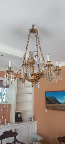 Mercury Gilded Chandelier with cut glass 1825-1850 Carousel 1