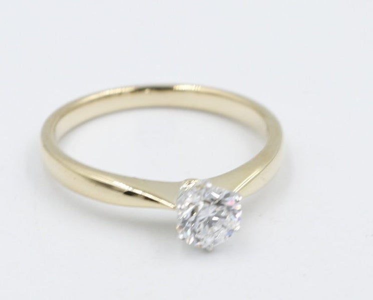 9ct Gold with White Gold Claws 0.53ct Solitaire Ring SYR2288 Carousel 1