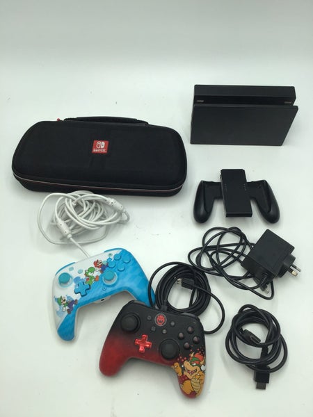 * Red/Blue Nintendo Switch V2 Console w/ Case, 12GB SD & 2 extra Controllers! * Carousel 5