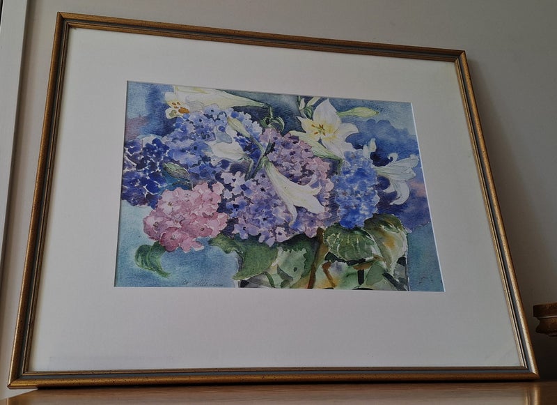 +++ ORIGINAL " PAT? WILLIAMS " FLORAL PAINTING +++ Carousel 2