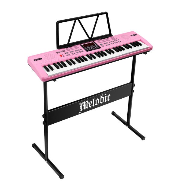 61 Key Electronic Keyboard Piano with Microphone Adjustable Stand Carousel 13