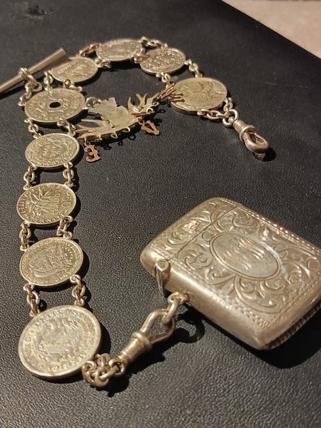 Sterling silver sovereign case and chain Carousel 1