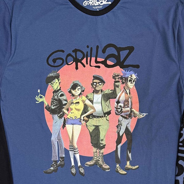 Gorillaz Group Circle Rise Layered Long Sleeve T Shirt Carousel 2