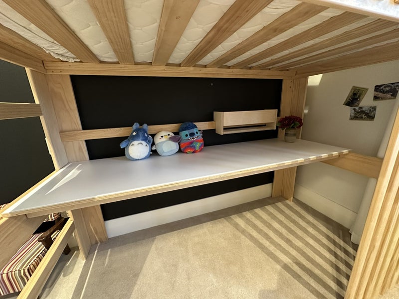 Loft Bed with desk in pine (mattress included)64141737561345113