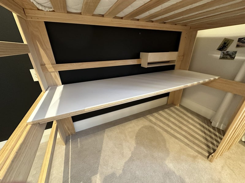 Loft Bed with desk in pine (mattress included)64141737561345112