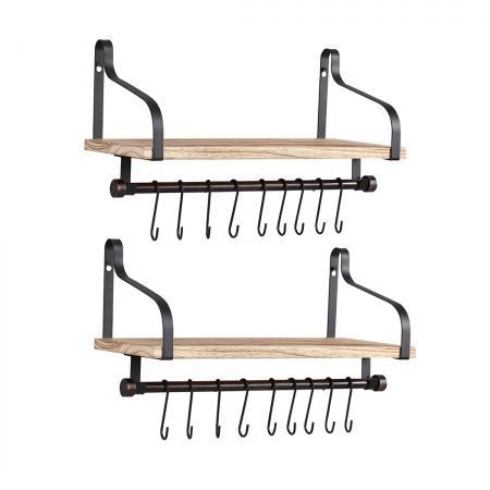 Floating Shelf Brackets Wall Shelves Mount Display Rack Storage Hook 2pcs Carousel 1