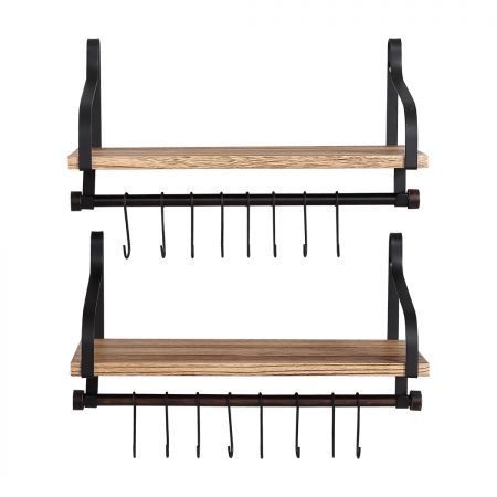 Floating Shelf Brackets Wall Shelves Mount Display Rack Storage Hook 2pcs Carousel 2