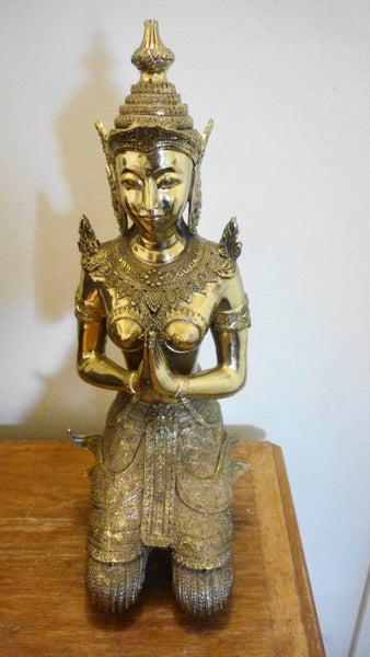 SOLID BRASS VINTAGE KNEELING BUDDHA Carousel 2