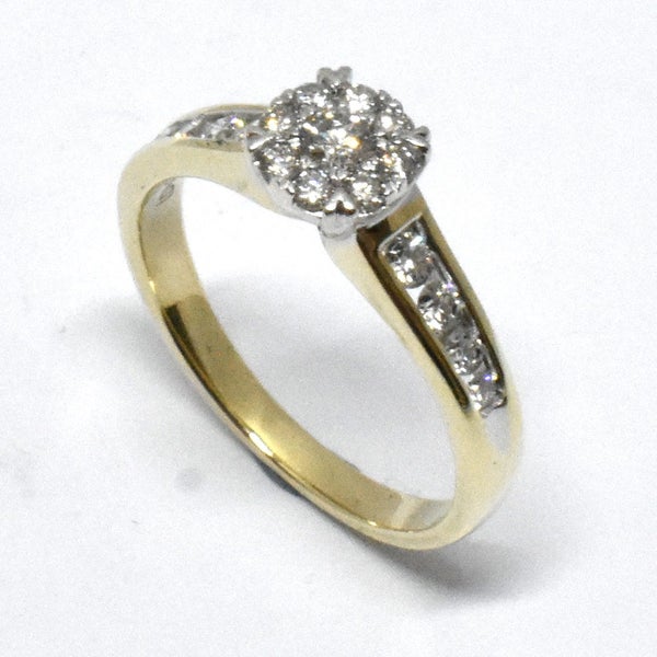 $2,300 9ct Gold Diamond Cluster Ring TCW 0.50cts!! Size O - 184297 Carousel 1