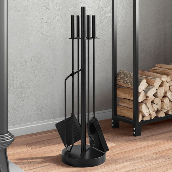 5 Piece Fireplace Tool Set 18X66 Cm Steel Opltil Carousel 1