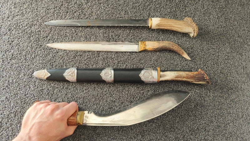 4x Large Antique/Ceremonial Hunting Knives Carousel 4