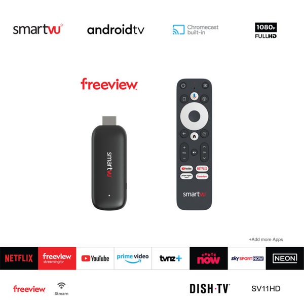 DishTV SmartVu SV11HD FHD Android 11 TV Streaming Dongle with NZ Freeview Live Carousel 2