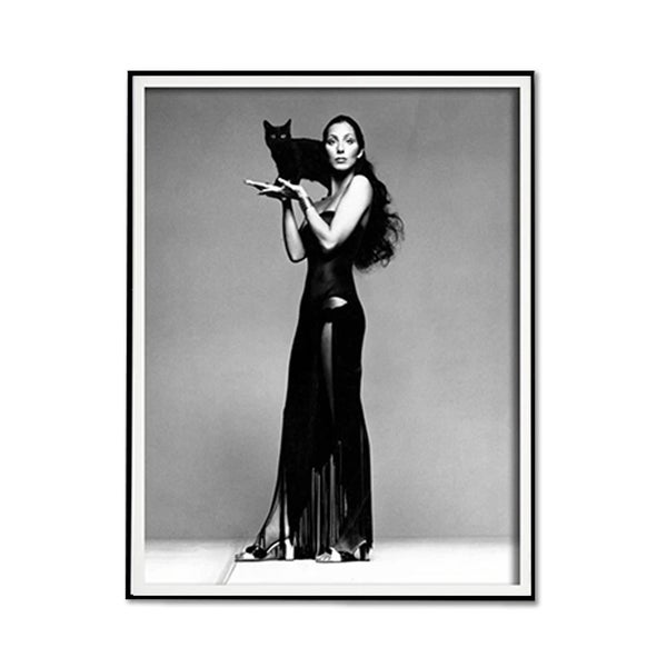 Wall Art 30Cmx40Cm Cher Music Black And White Black Frame Canvas Carousel 1